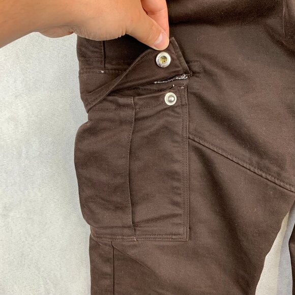 Zara Mens Pants Large Brown Cargo Soft Denim Jogging Fit Tapered Outdoor 30" - Picture 10 of 16